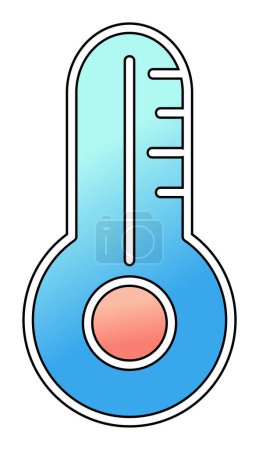 Téléchargez les illustrations : Icône du thermomètre de température dans l'illustration de style plat - en licence libre de droit