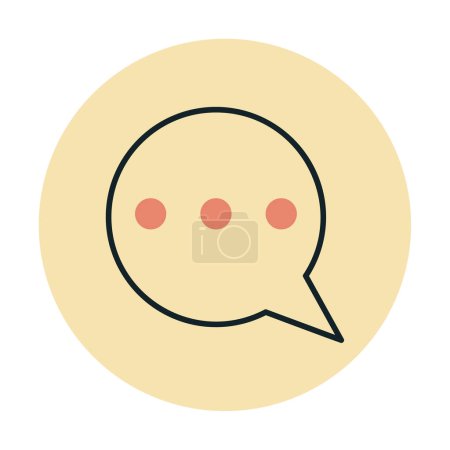 Illustration for Bubble chat message icon in filled outline style - Royalty Free Image