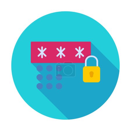 Illustration for The passcode security color icon - Royalty Free Image