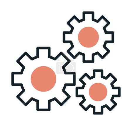 Illustration for Gears icon, vector illustration - Royalty Free Image