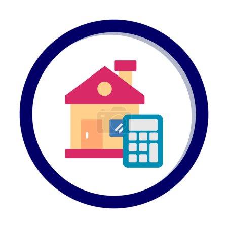 Ilustración de Icono de la calculadora del costo de la casa, ilustración colorida del vector - Imagen libre de derechos