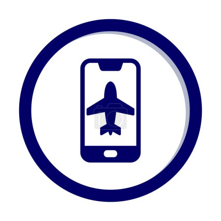 Ilustración de Modo avión en la pantalla del teléfono inteligente, ilustración vectorial - Imagen libre de derechos