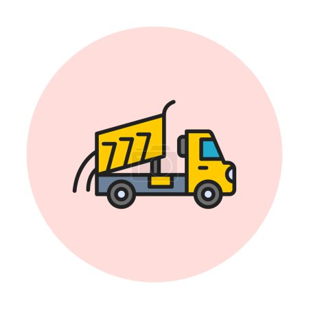 Téléchargez les illustrations : Style vectoriel d'icône de camion-benne de conception - en licence libre de droit