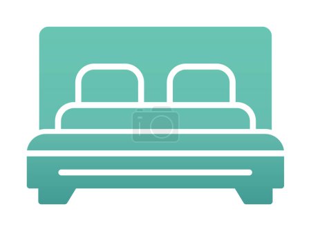Ilustración de Cama con almohadas vector icono moderno diseño simple - Imagen libre de derechos
