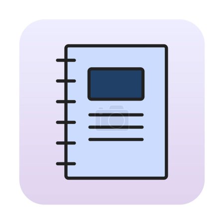 Téléchargez les illustrations : Icône de bloc-notes, illustration vectorielle conception simple - en licence libre de droit