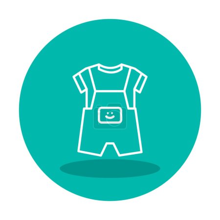 Téléchargez les illustrations : Vecteur d'icône en tissu pour bébé isolé sur fond blanc pour la conception de votre web et de votre application mobile, concept de logo Dungarees - en licence libre de droit