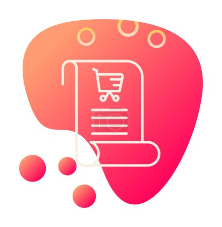 Illustration for Shopping List icon with shopping cart, vector illustration - Royalty Free Image