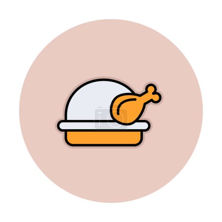 Téléchargez les illustrations : Illustration vectorielle icône poulet - en licence libre de droit