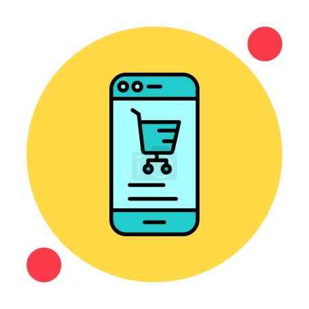 Illustration for Simple Online Phone Marketing icon, vector illustration - Royalty Free Image