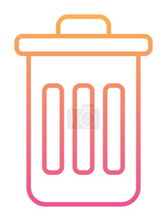 Téléchargez les illustrations : Conteneur poubelle vecteur plat icône simple design - en licence libre de droit
