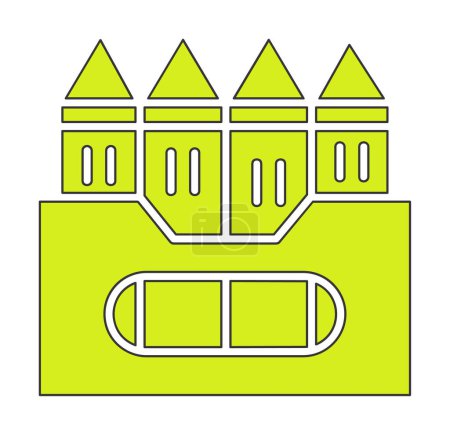 Ilustración de Icono de crayón simple, ilustración vectorial - Imagen libre de derechos