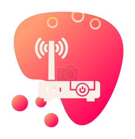 Illustration for Wifi signal, Router Device icon vector illustration design - Royalty Free Image