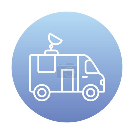 Photo for News Van flat vector icon - Royalty Free Image