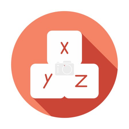 Alphabet Würfel Web-Symbol, Vektorillustration