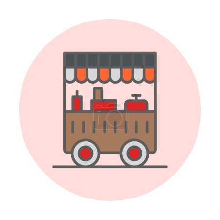 Téléchargez les illustrations : Vector illustration of Food Cart icon - en licence libre de droit