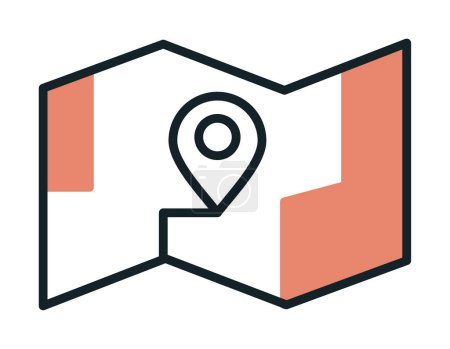 map with gps location vector icon