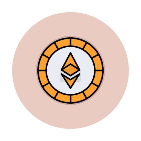 Ilustración de Ethereum Coin icono vector ilustración - Imagen libre de derechos