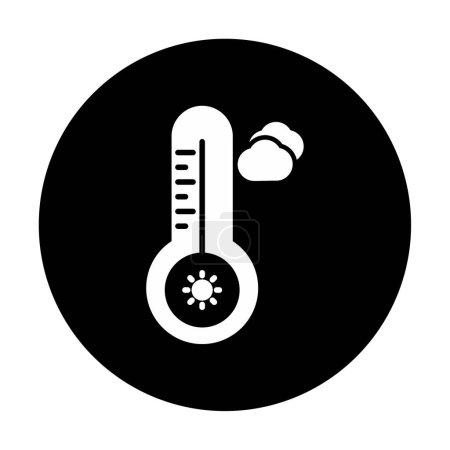 Téléchargez les illustrations : Thermomètre avec icône de température chaude - en licence libre de droit