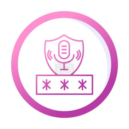 Illustration for Voice Access Security web icon, vector illustration - Royalty Free Image