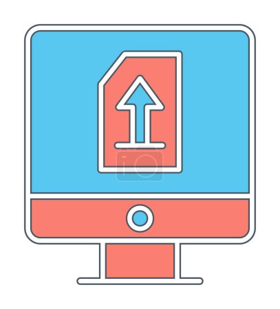 Illustration for Upload Icon in trendy flat style - Royalty Free Image