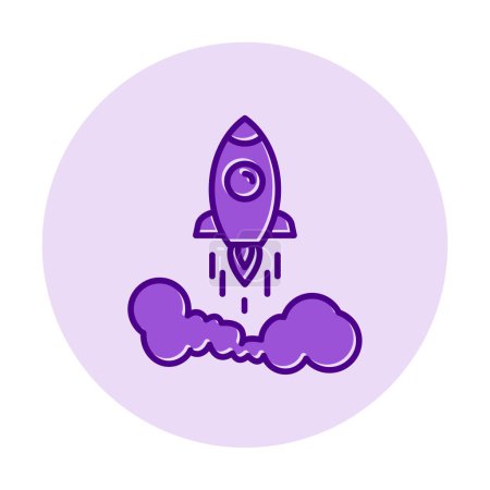 Ilustración de Cohete icono plano, vector de ilustración - Imagen libre de derechos
