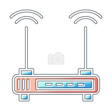 Téléchargez les illustrations : Signal wifi, Routeur icône du périphérique vectoriel illustration design - en licence libre de droit