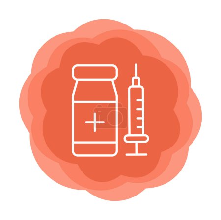 Téléchargez les illustrations : Icône de vaccination simple, illustration vectorielle - en licence libre de droit