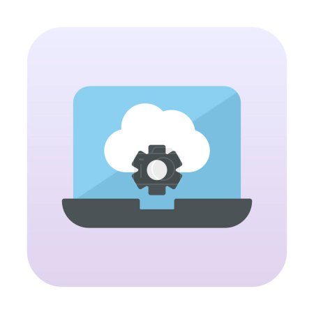 Illustration for Cloud computing. Cloud storage. Internet technology. Online services. Data, information security. Set of outline vector icons. Includes such as Data Synchronisation, Transfer, Access and other. - Royalty Free Image