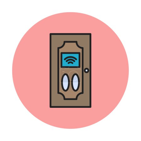 Téléchargez les illustrations : Illustration vectorielle de l'icône Smart Door - en licence libre de droit