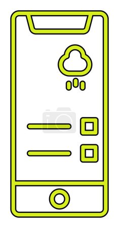Ilustración de Teléfono Tiempo Pronóstico icono vector ilustración diseño gráfico - Imagen libre de derechos