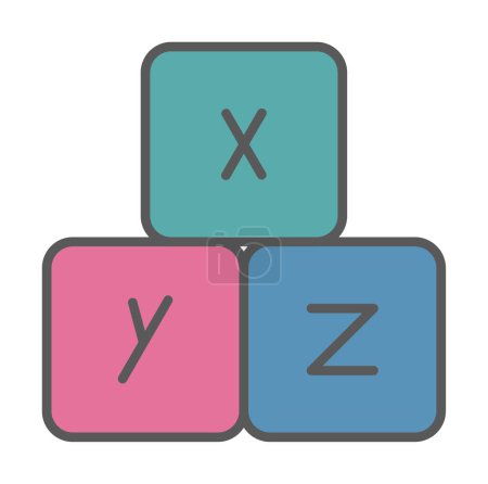 alfabeto cubos icono web, vector de ilustración