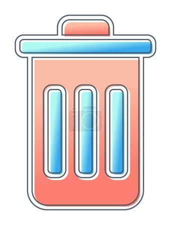 Ilustración de Papelera contenedor vector plano simple icono de diseño - Imagen libre de derechos