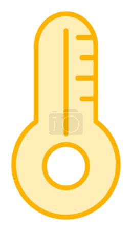 Téléchargez les illustrations : Icône du thermomètre plat, illustration vectorielle - en licence libre de droit