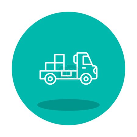 Téléchargez les illustrations : Camion avec boîte icône vecteur pour votre conception web et application mobile, concept de logo de camion de livraison - en licence libre de droit