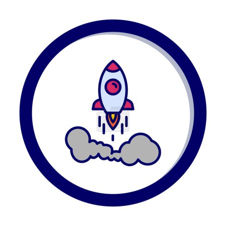 Téléchargez les illustrations : Simple spaceship icon vector illustration - en licence libre de droit