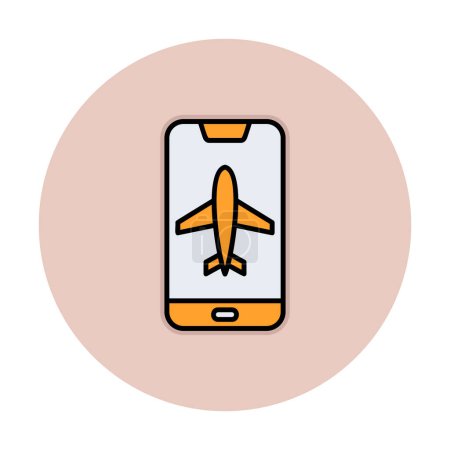 Illustration for Phone with airplane sign icon, vector illustration simple design - Royalty Free Image