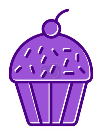 Ilustración de Cupcake icono colorido, cupcake clip art, vector de ilustración - Imagen libre de derechos