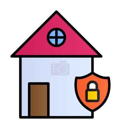 Illustration for House security icon, vector illustration - Royalty Free Image