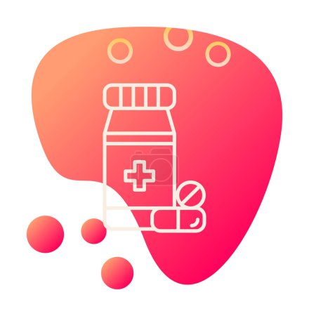 Illustration for Medicine bottle icon in flat style - Royalty Free Image
