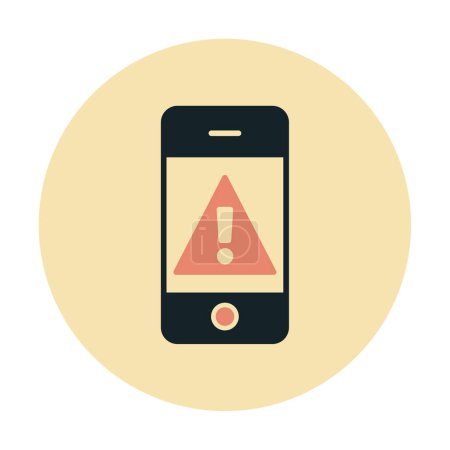 Téléchargez les illustrations : Simple alerte icône de téléphone mobile dans le style plat - en licence libre de droit