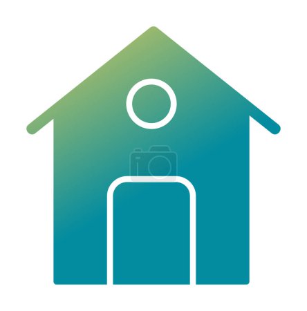 Illustration for House vector glyph gradient icon - Royalty Free Image