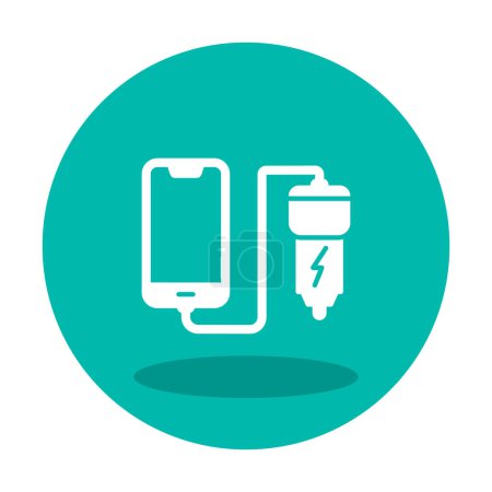 Illustration for Car phone charging battery icon, vector illustration - Royalty Free Image