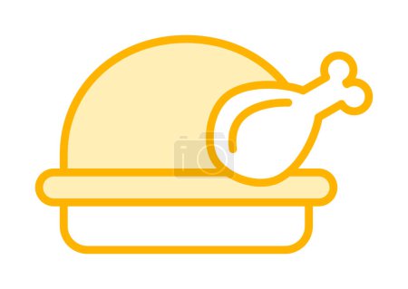 Téléchargez les illustrations : Illustration vectorielle icône poulet - en licence libre de droit