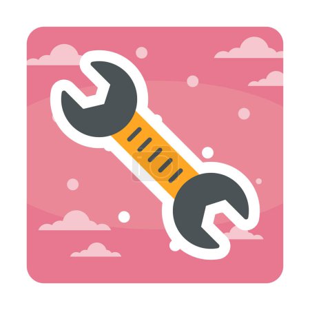 Illustration for Wrench vector icon, modern work repair tools in flat style - Royalty Free Image