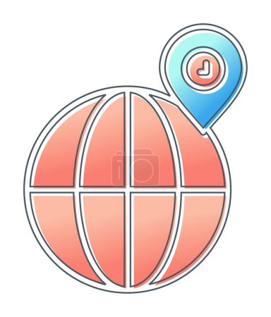 Ilustración de Simple icono de ubicación de globo, ilustración de vectores - Imagen libre de derechos