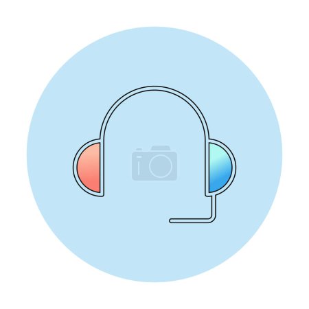 Ilustración de Auriculares icono vector ilustración servicio de soporte - Imagen libre de derechos