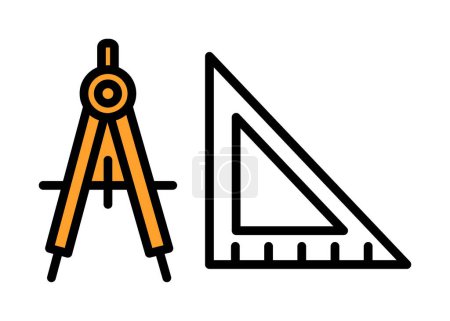 Symbol für Geometrie-Werkzeuge, Vektor-Illustration 