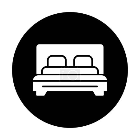 Téléchargez les illustrations : Lit avec oreillers icône vectorielle design simple moderne - en licence libre de droit