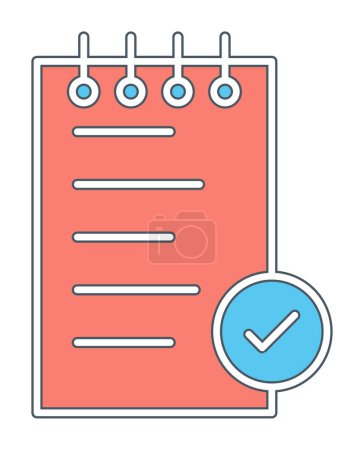 Notes Completed web icon, vector illustration 