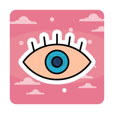 Illustration for Eye icon. flat vector illustration - Royalty Free Image